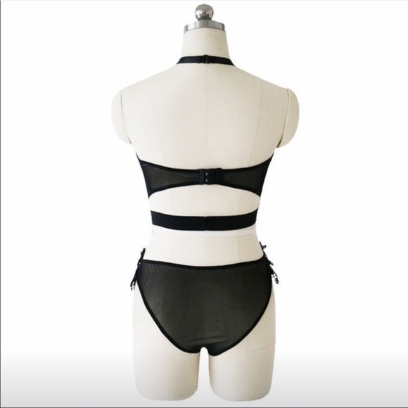 Halter sleeveless mesh lace bodysuit NWOT - Picture 7 of 8